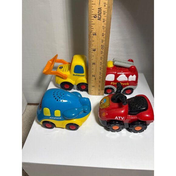 VTech Go! Go! Smart Wheels Vehicle Set Of 4 Fire Truck ATV Bulldozer & Airplane - Picture 12 of 12